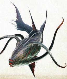 The aboleth, as it appears in the Pathfinder Bestiary